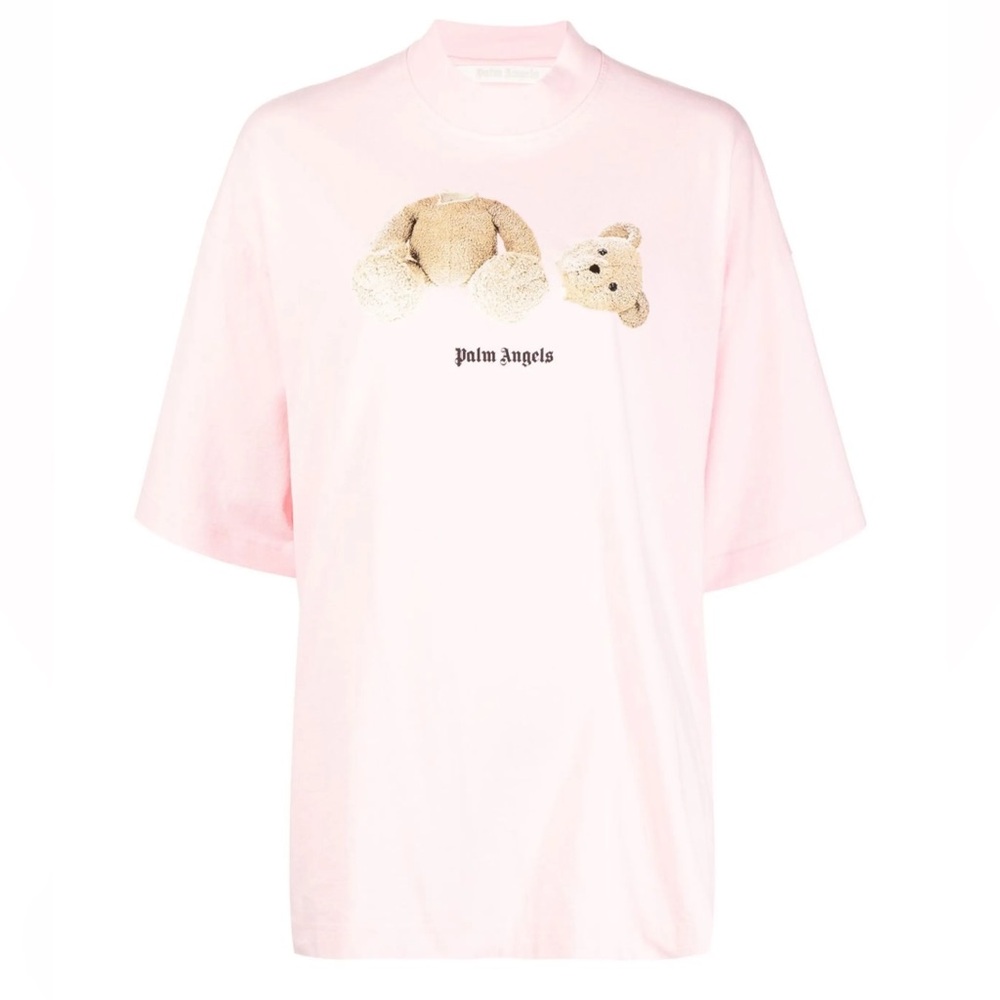 Palm Angels Light Pink Teddy Graphic Tee